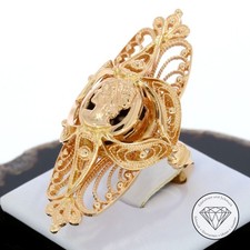 Wert: 2.700,- Opulenter Onyx Barock Ring 585 / 14 Kt Gold XXYY