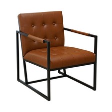 B-Ware SVITA JONES Cocktail-Sessel Loungesessel Gepolstert Kunstleder Braun