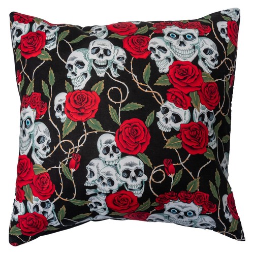 Skull rote rosen kissenbezug - rote,