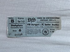 Alte Fussball Eintrittskarte 1963 VfB Stuttgart gegen FC Santos Original