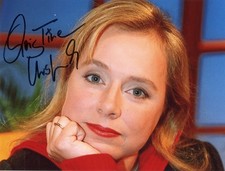 ChrisTine Urspruch - seltenes original Autogramm auf Großfoto - "TATORT MÜNSTER"
