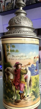 Bierkrug mit zinndeckel - bierkrug,