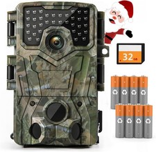 Wildkamera 4K 36MP Wildtierkamera Mit Bewegungsmelder Jagdkamera Nachtsicht 32GB