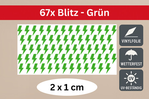 67x blitz aufkleber grün - 67x,