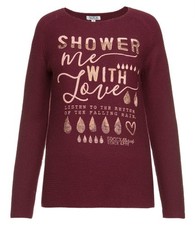 Soccx Strick Pullover - XXL 46 - Bordeaux mit Schriftzug 