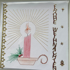 Weihnachten, Fadengrafik, Doppelklappkarte, Grußkarte  sticken mit Umschlag