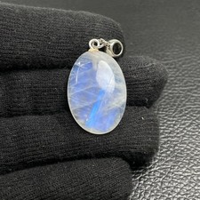 Mondstein blau Cabochon Anhänger mit Ringschlaufe Nr. 4748 Reduziert
