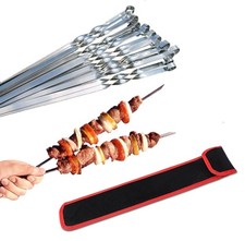 BBQ Profi Edelstahl Grillspieße Fleischspieße Schaschlikspieße Mangal Spieße 2mm