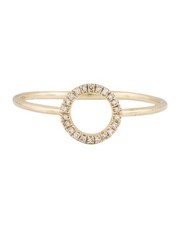 14k Yellow Gold Diamond Circle Ring Sz 7