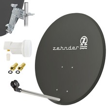 ZEHNDER Digitale SAT Anlage 80cm Satelliten Spiegel Schüssel +Single LNB 0,1dB d
