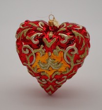 Glas Herz Ornament Barock 12