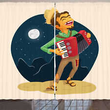 Musik Rustikale Gardine Fröhlich Akkordeon Spieler