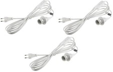3er Set Netzkabel mit Schalter und E14 Fassung 3,4m Kabel Lampenfassung Leuchte 