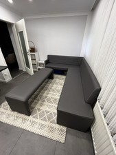 Eckbank mit Kunstlederbezug In Dunkelgrau - Moderne Sitzbank Für Küche