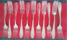 Gebr. Hepp 90 /45 ? 11 versilberte Speisegabeln + Zugabe 5 Messer Rostfrei?