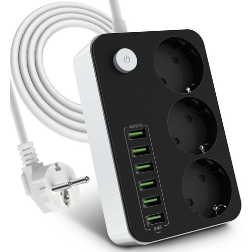 Steckdosenleiste fach usb - 6-fach, 3