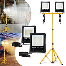 2pcs 50W/100W/200W LED Fluter Flutlicht Baustrahler IP66 Scheinwerfer mit Stativ