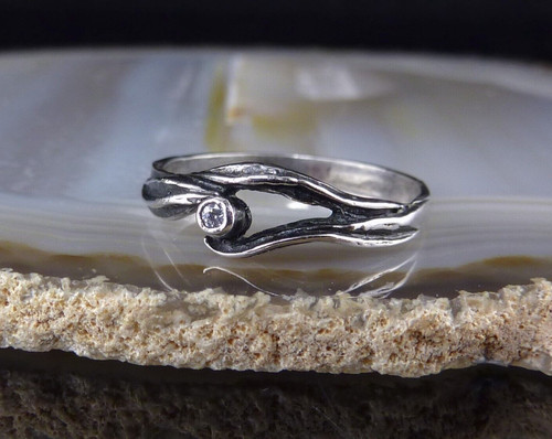Vintage silberring organic - vintage,