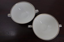 "Händel" 2 alte Suppentasse -Elfenbein m. Goldrand-