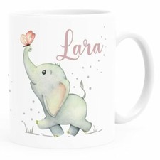 Kindertasse Kunststoff Elefant personalisiert Kinder Motiv Tiere