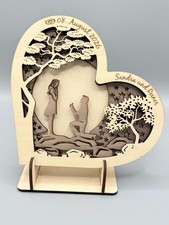 Holzherz aufsteller - 3d,
