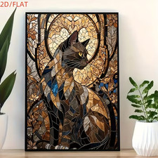 Leinwanddruck  Katze Mosaik