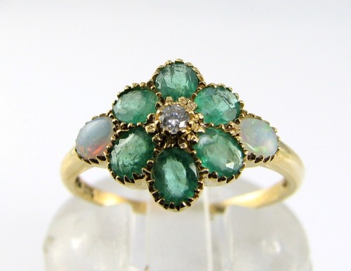 9ct gelbgold ring cluster - ring,