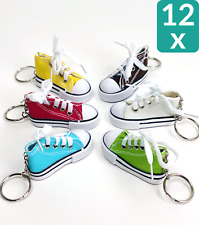 12 Schlüsselanhänger Schuhe 12 cm Bunt echter Schnürsenkel Canvas Chucks