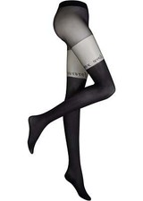 Strumpfhose mit Schriftzug in Tattoo Optik Gr. 40/42 Schwarz Unterwasche Neu*