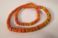 Alte Glasperlen Böhmen orange 9mm HO86 A6 Old Bohemian Trade beads Kakamba