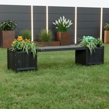 Gartenbank Schwarz mit 2