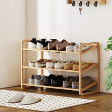 HOMCOM Schuhregal mit 3 Ebenen Schuhaufbewahrung Schuh-Organizer für 9-12 Paar