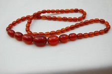 Artdeco Olivenkette Halskette Bakelit Bernstein Optik