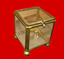 Schmuckschatulle Glas- und Messing-Schatulle, Anfang 20. Jh.