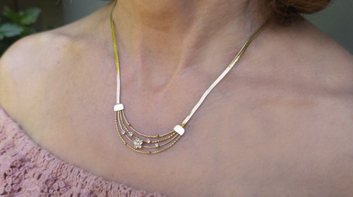 Goldene halskette kette - halskette,