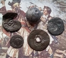 4 echte Piraten Münzen +