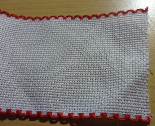 Stickband aidastoff weiß mit - aidastoff,