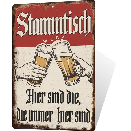 Stammtisch schild metall - stammtisch,
