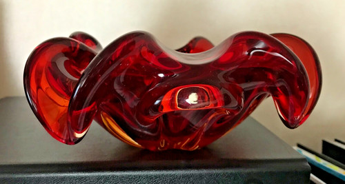 Murano glas schale rot - —,