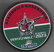 Eishockey Puck EMBLEM STAR BULLS ROSENHEIM  VS TILBURG TRAPPERS 1/4      DEL NHL