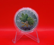 Kanada 5 Dollar Silbermünze 2002 Maple Leaf 1 oz,coloriert m. Etui + Zertifikat