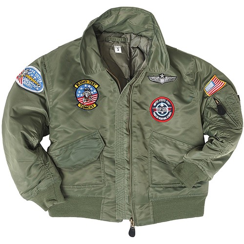 Kinder cwu fliegerjacke oliv - kinder,