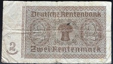 2 Rentenmark Rentenbankschein 1937 Banknote    15.10.II