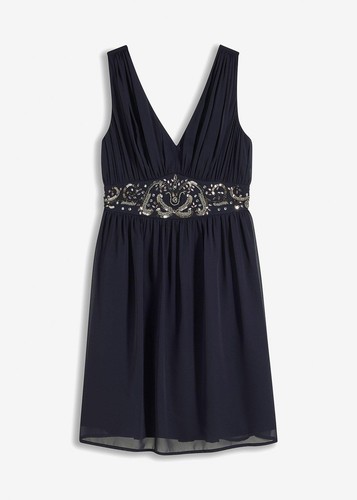Kleid mit perlen applikation - kleid,