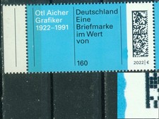     3688 f7 Otl Aicher, PLF/Abart "2 Beulen am rechten Rand", ** 