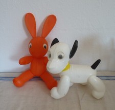 2x DDR  Plastik Spielzeug  Original -  Hase und Hund - Wackelaugen -