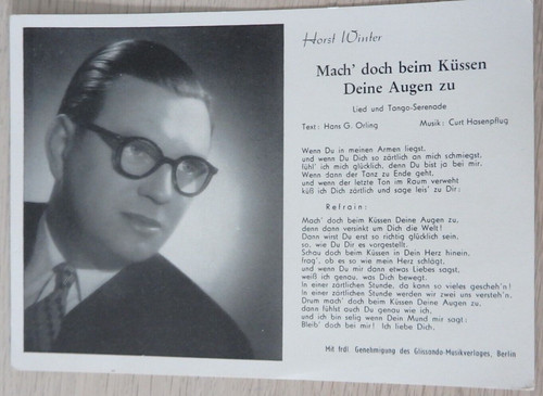 Foto autogrammkarte horst - foto-autogrammkarte,