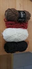 121 g Roulette Glitzerwolle , 4 Farben, braun NEU, andere gebraucht!