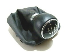 Original VW Audi 5-Gang Schaltknauf Schalthebel Leder Chrom Ring 