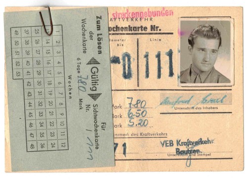 Wochenkarte veb kraftverkehr - wochenkarte,